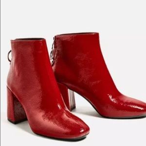 Cherry Red Zara booties. Size 7 US